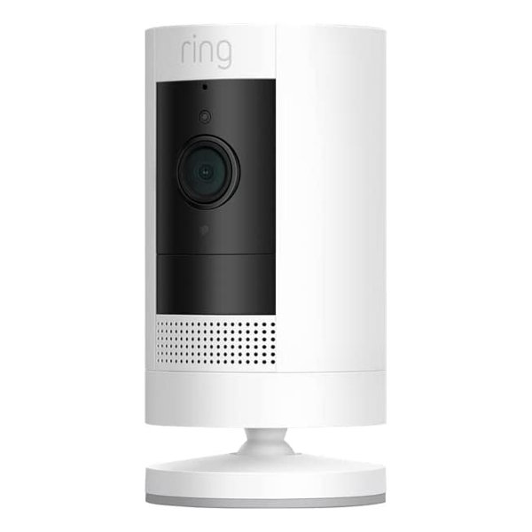 Ring Stick Up Cam Battery ホワイト - 屋内外用充電式カメラで